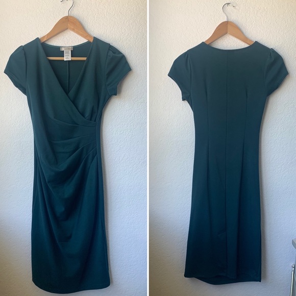 2/$20 EUC ModCloth Sheath Dress Pine - Picture 2 of 16